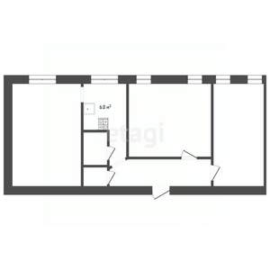 3-к квартира, вторичка, 62м2, 5/5 этаж