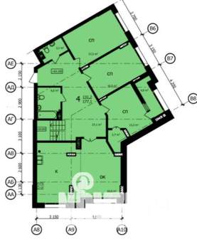 1-к квартира, строящийся дом, 52м2, 18/21 этаж