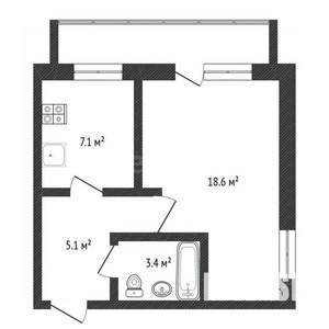 1-к квартира, вторичка, 35м2, 9/9 этаж