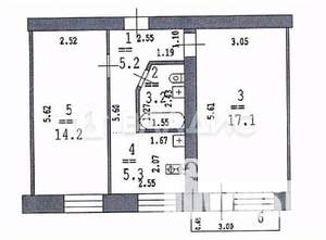 2-к квартира, вторичка, 46м2, 2/5 этаж