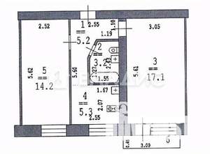 2-к квартира, вторичка, 46м2, 2/5 этаж