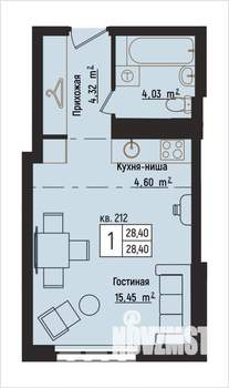 1-к квартира, вторичка, 28м2, 11/15 этаж