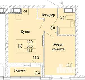 1-к квартира, вторичка, 32м2, 17/25 этаж