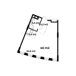 1-к квартира, вторичка, 46м2, 6/6 этаж