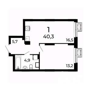 1-к квартира, вторичка, 40м2, 14/19 этаж