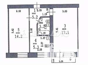 2-к квартира, вторичка, 46м2, 2/5 этаж