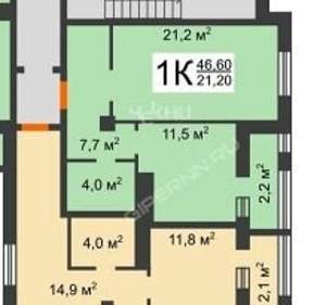 1-к квартира, вторичка, 47м2, 3/10 этаж
