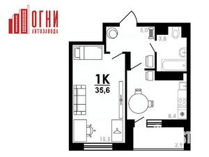 1-к квартира, вторичка, 36м2, 16/25 этаж