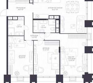 3-к квартира, вторичка, 110м2, 8/17 этаж