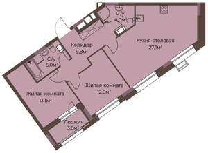 2-к квартира, вторичка, 73м2, 7/12 этаж
