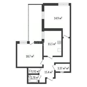 2-к квартира, вторичка, 72м2, 2/11 этаж