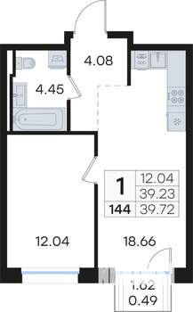 1-к квартира, вторичка, 40м2, 3/13 этаж