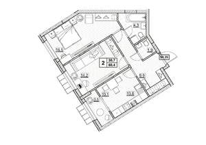 2-к квартира, вторичка, 60м2, 4/24 этаж