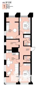 3-к квартира, вторичка, 97м2, 11/20 этаж