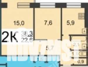 2-к квартира, вторичка, 38м2, 3/9 этаж