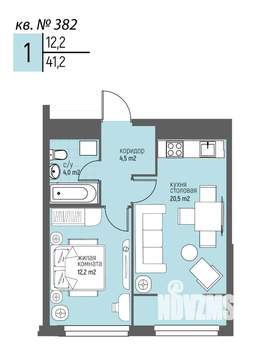 1-к квартира, вторичка, 41м2, 16/20 этаж