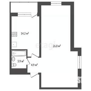 1-к квартира, вторичка, 51м2, 5/14 этаж