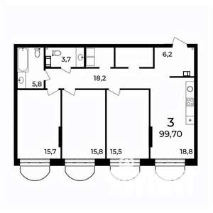 3-к квартира, вторичка, 100м2, 4/9 этаж