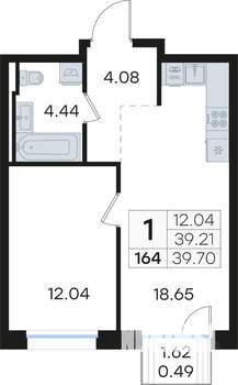 1-к квартира, вторичка, 40м2, 6/13 этаж