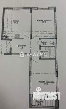 2-к квартира, вторичка, 53м2, 2/10 этаж