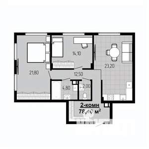 2-к квартира, сданный дом, 78м2, 5/9 этаж