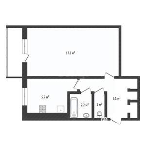 1-к квартира, вторичка, 34м2, 9/9 этаж