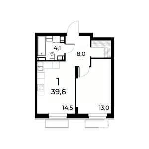 1-к квартира, вторичка, 40м2, 7/15 этаж