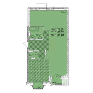 3-к квартира, вторичка, 82м2, 4/7 этаж