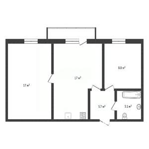 2-к квартира, вторичка, 50м2, 4/8 этаж