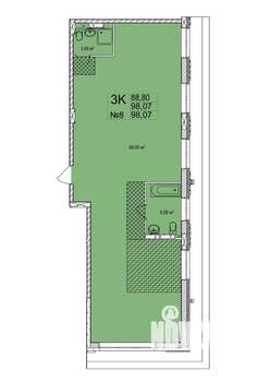 3-к квартира, вторичка, 98м2, 3/7 этаж