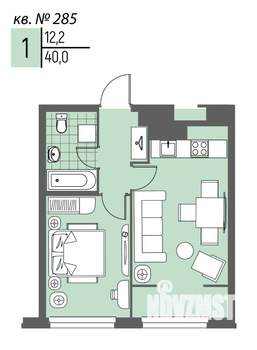 1-к квартира, вторичка, 40м2, 5/20 этаж