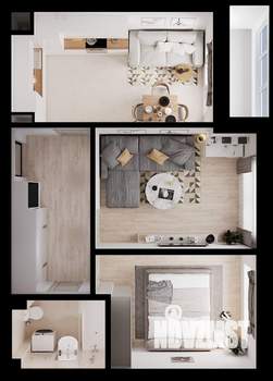 2-к квартира, вторичка, 52м2, 1/4 этаж