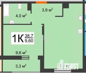 1-к квартира, вторичка, 39м2, 2/17 этаж