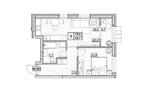 1-к квартира, вторичка, 46м2, 11/24 этаж