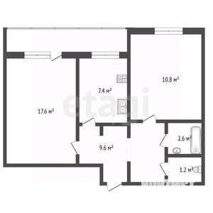 2-к квартира, вторичка, 49м2, 2/9 этаж