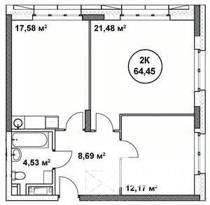 2-к квартира, строящийся дом, 64м2, 10/22 этаж