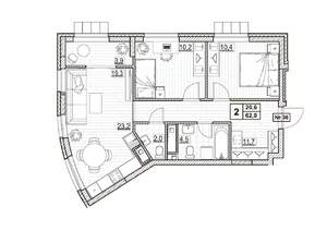 2-к квартира, вторичка, 62м2, 5/24 этаж