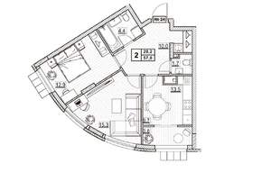 2-к квартира, вторичка, 58м2, 4/24 этаж