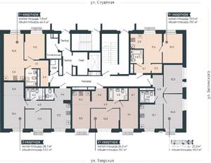 2-к квартира, вторичка, 50м2, 1/9 этаж