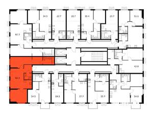 2-к квартира, вторичка, 62м2, 6/15 этаж