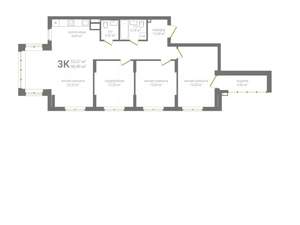 3-к квартира, вторичка, 97м2, 3/19 этаж