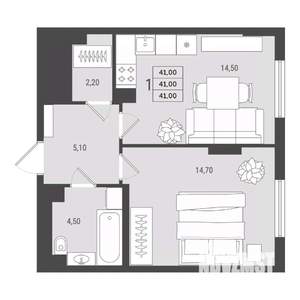 1-к квартира, вторичка, 41м2, 10/10 этаж