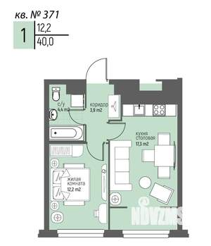 1-к квартира, вторичка, 40м2, 14/20 этаж