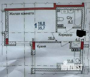 1-к квартира, вторичка, 37м2, 3/4 этаж