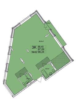 3-к квартира, вторичка, 98м2, 6/7 этаж