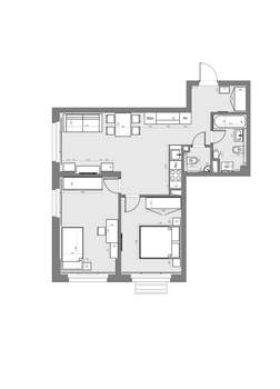 2-к квартира, вторичка, 63м2, 2/22 этаж