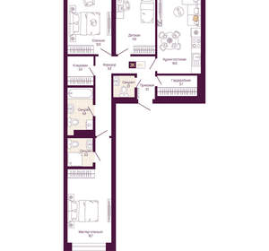 3-к квартира, вторичка, 86м2, 7/25 этаж