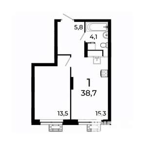 1-к квартира, вторичка, 39м2, 16/19 этаж