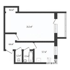 1-к квартира, вторичка, 35м2, 2/10 этаж