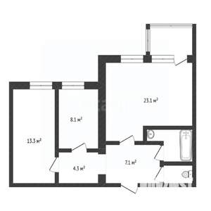 2-к квартира, вторичка, 62м2, 2/5 этаж